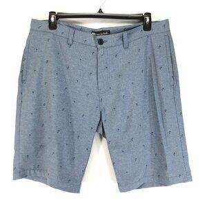 Travis Mathew Rock The Boat Golf Shorts Men's Size 38 Pinstripe Palm Tree Casual